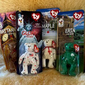 Full Collector's Set (4) RARE Ty + McDonald's Teenie Beanie Babies 1999